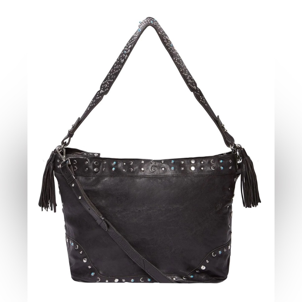 ๐คRARE๐ค CAMILLA *Rue De Noir* xl black leather hobo slouch travel carryon bag
